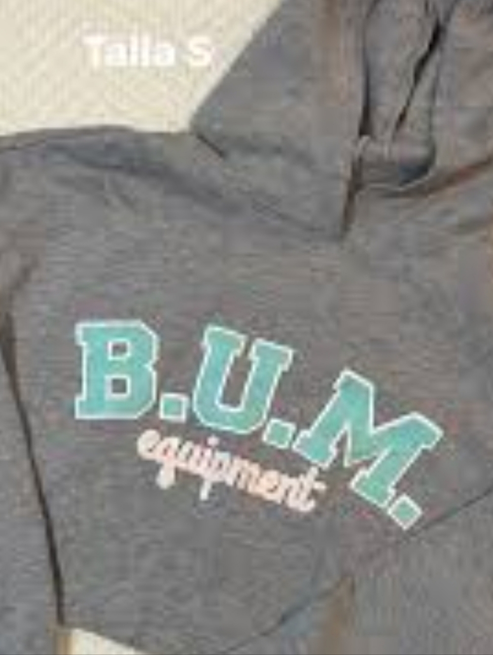 B.U.M. Equipment Women's Gray Hoodie Sweater - Teal Logo